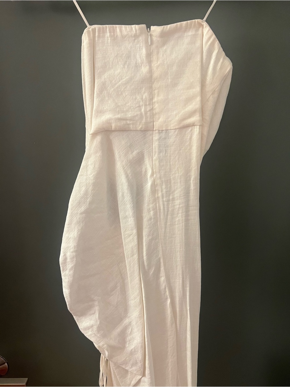 cult gaia Cream Strapless Cutout Ruched Midi Dress - Picture 3 of 4